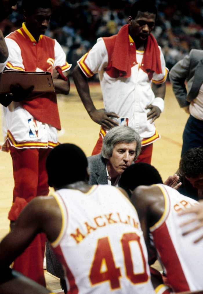 Atlanta Hawks head coach Kevin Loughery at The Omni.